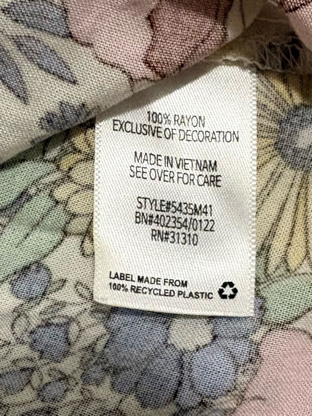 I.N. Studio Floral Button-Front Blouse in Cream, Pink, Yellow, Blue, Green - Picture 5 of 5